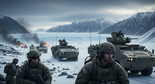 shutterstock_2723420011.jpg Soldiers and armored vehicles in a snowy mountainous area during a military operation