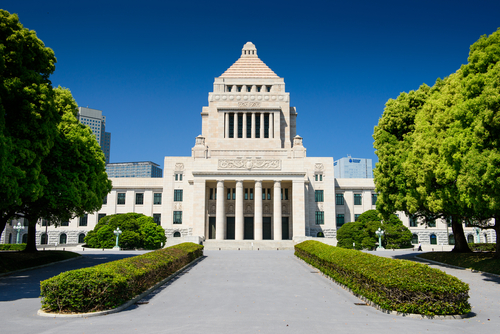 Tokyo,-,National,Diet,Building,-,Government,/,Parliament,Seat The National Diet Building in Japan surrounded by lush greenery