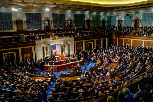 shutterstock1186368262-2jpg-1 Congressional meeting in session with members seated in chambers.
