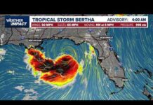 Flood Risk Explodes, Not Winds Tropical Storm Bertha | Live radar, forecast cone and spaghetti models