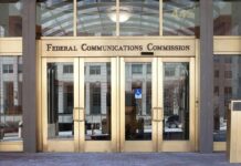 FCC Crackdown Looms For The View Federal Communications Commission building entrance with gold doors